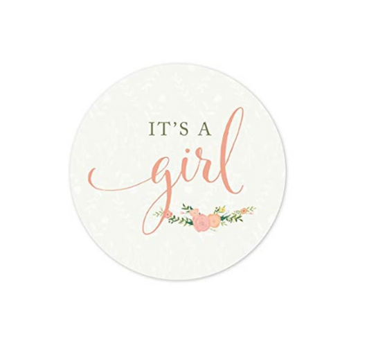 It's a Girl white flowers